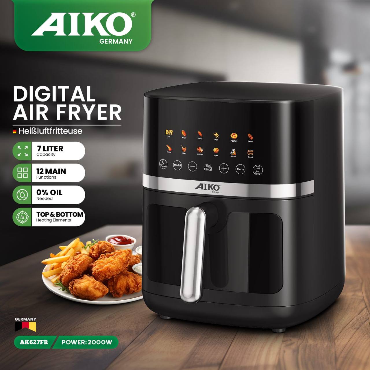 سرخ کن آیکو مدل AK627FR