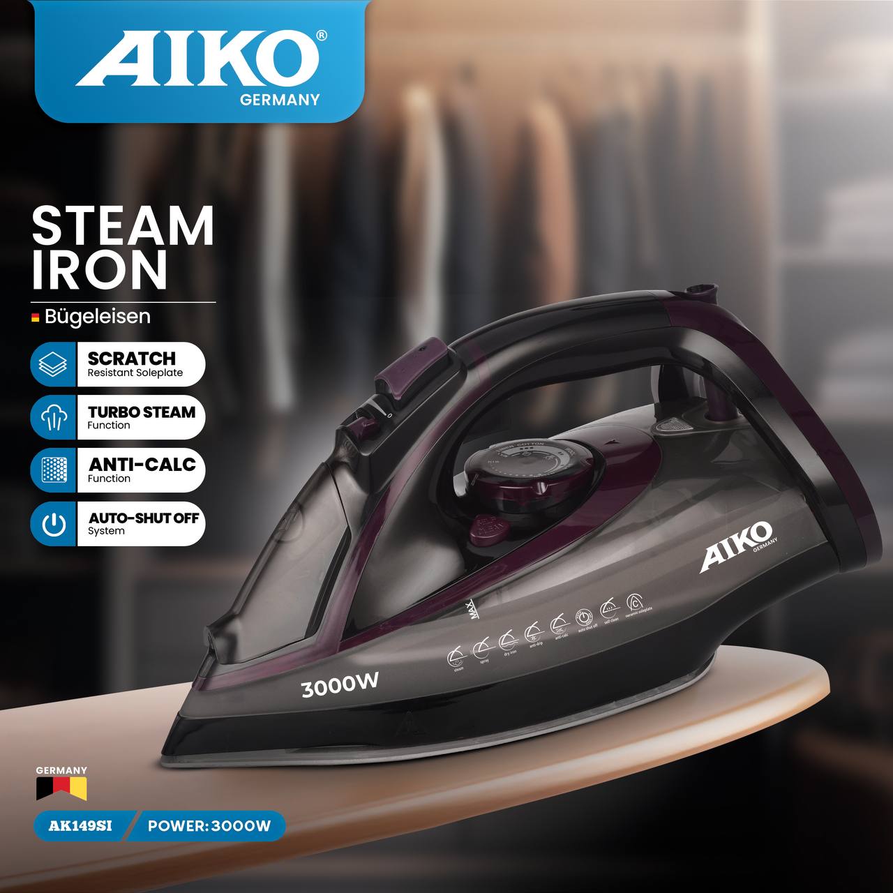 اتو بخار آیکو مدل AK149SI